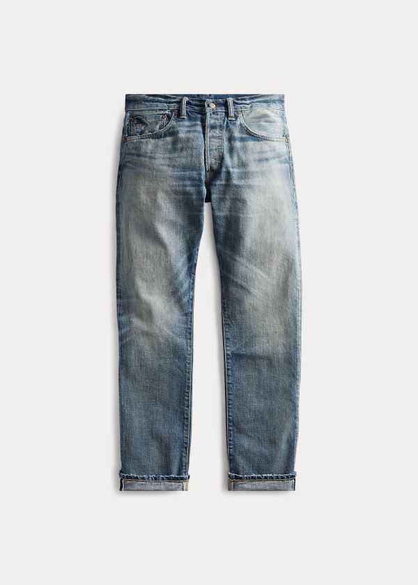 Ralph Lauren Low Straight Selvedge Jean Blankyt Blankyt Světle Modré | EyYiDcgD