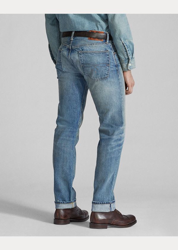 Ralph Lauren Low Straight Selvedge Jean Blankyt Blankyt Světle Modré | EyYiDcgD