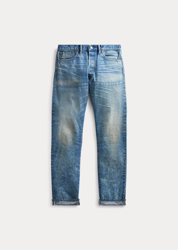 Ralph Lauren Low Straight Selvedge Jean Blankyt Blankyt Světle Modré | qOmr6jVQ
