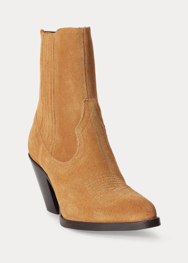 Ralph Lauren Lowrey Semišové Cowboy Boot Hnědé | 9phBJZE6
