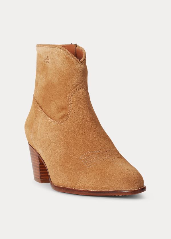 Ralph Lauren Lucille Læder Boot Hnědé | aPWAwDnQ