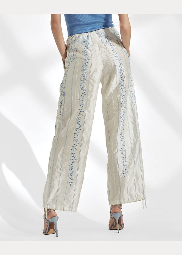 Ralph Lauren Lydia Silk Cargo Pant Béžový | o30VWIGR
