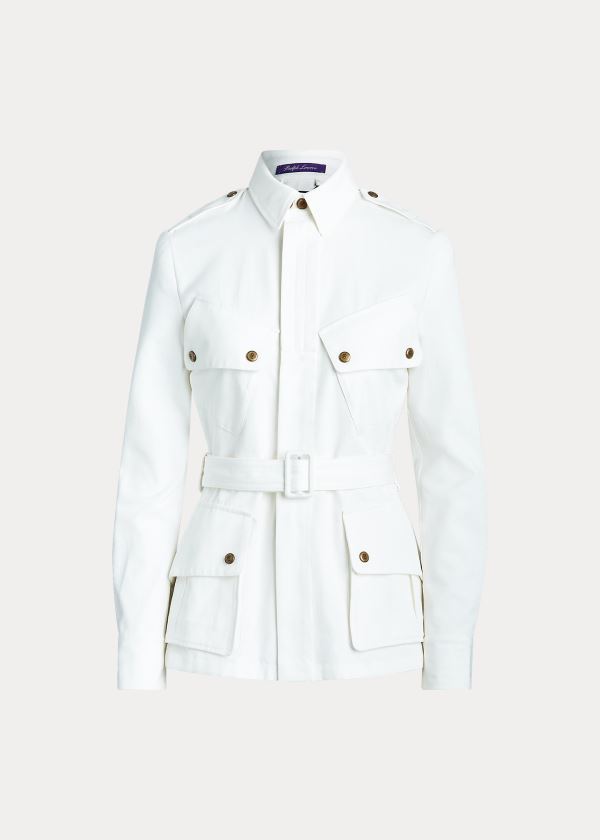 Ralph Lauren Lydie Belted Platene Jacket Krém | WBuTGq2h