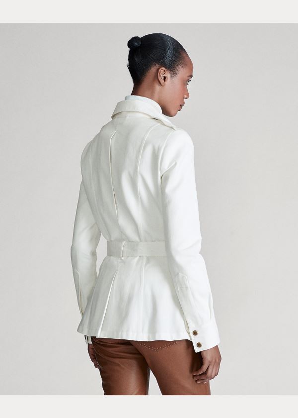 Ralph Lauren Lydie Belted Platene Jacket Krém | WBuTGq2h