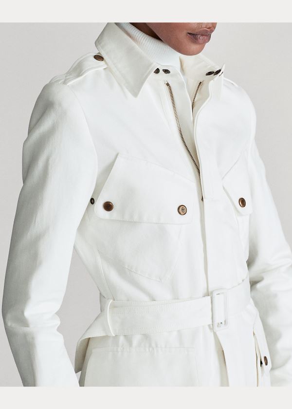 Ralph Lauren Lydie Belted Platene Jacket Krém | WBuTGq2h
