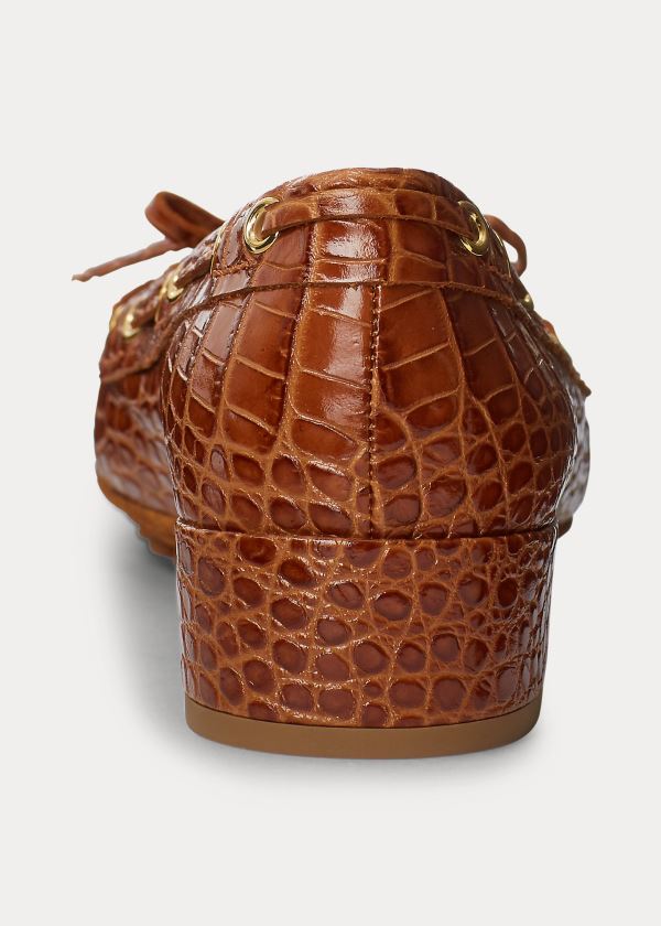 Ralph Lauren Lyssa Embossed Calfskin Loafer Hnědé | Ki8reZQR