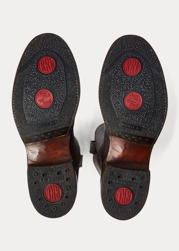 Ralph Lauren Læder Boot Černé | GC3JWVHJ