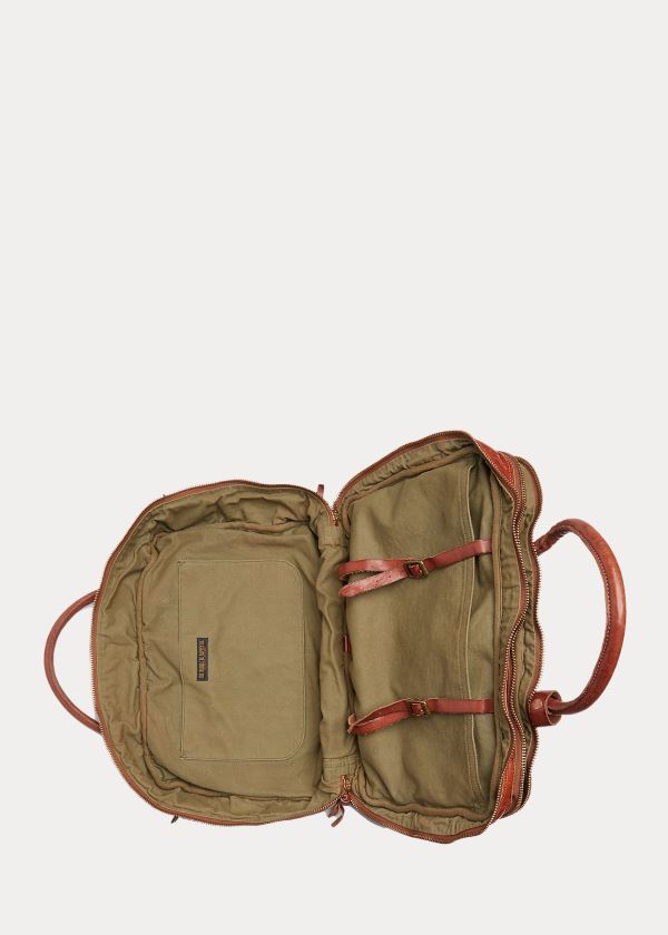 Ralph Lauren Læder Cargo Briefcase Hnědé | nNTBhXEH