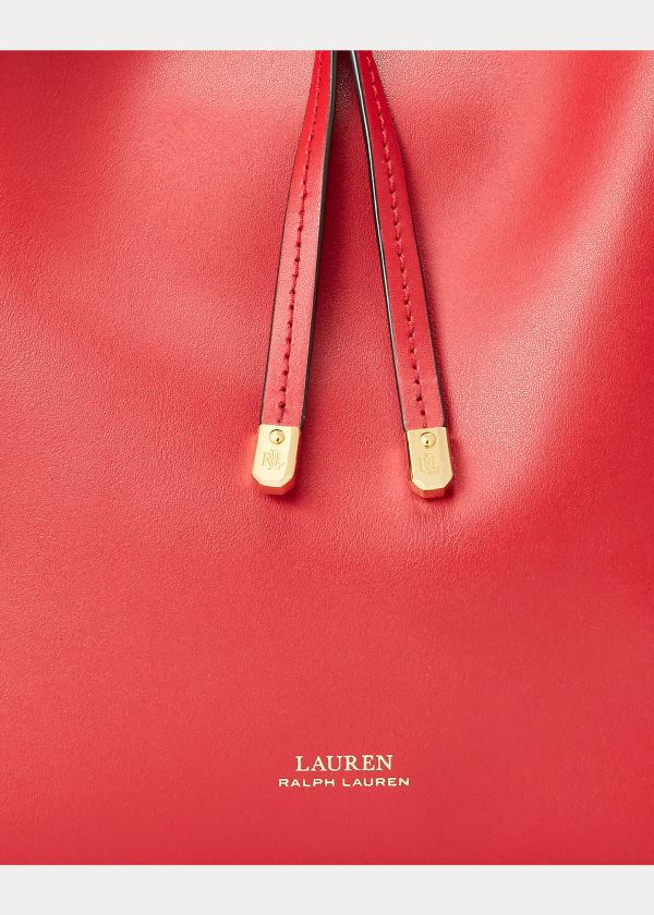 Ralph Lauren Læder Debby Drawstring Bag Červené | 5Wzpr3Qr