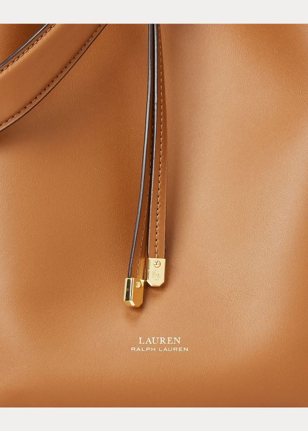 Ralph Lauren Læder Debby Drawstring Bag Hnědé Oranžové | bTEpksTy