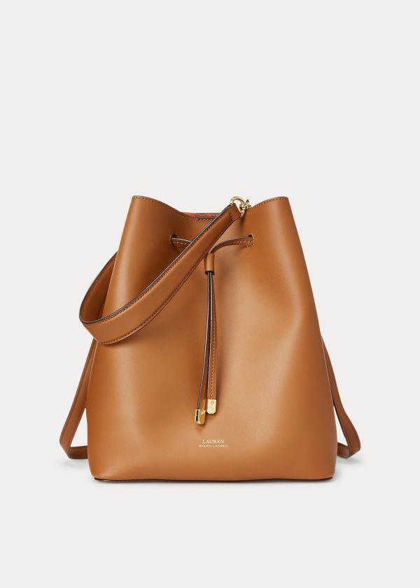 Ralph Lauren Læder Debby Drawstring Bag Hnědé Oranžové | bTEpksTy