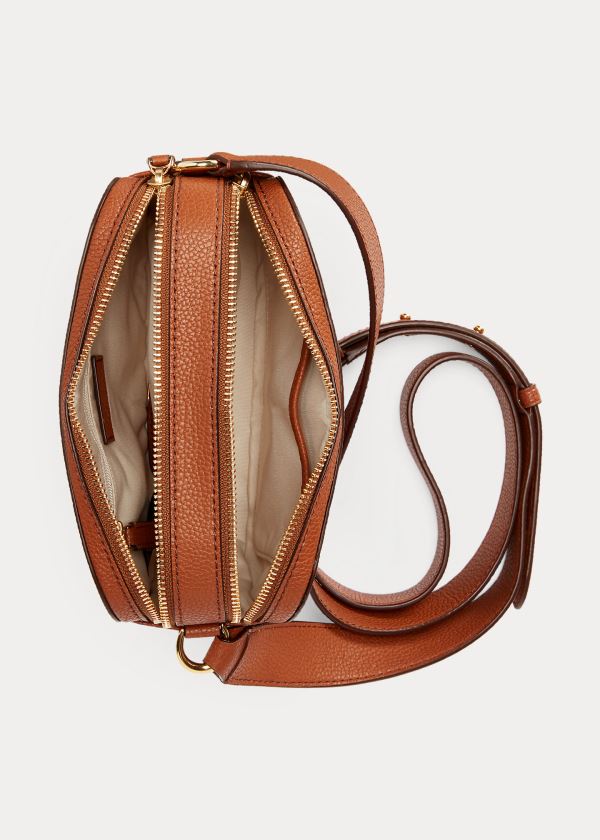 Ralph Lauren Læder Hayes Crossbody Hnědé | jKorCVIl