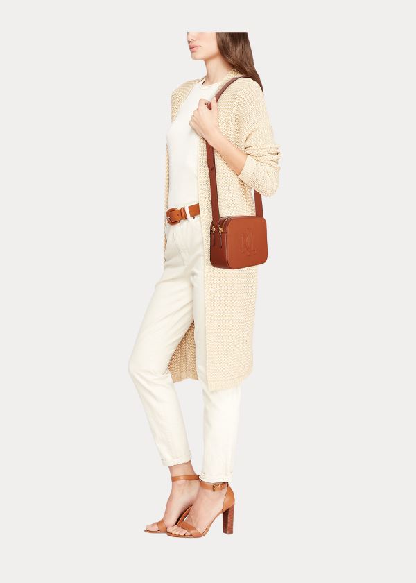 Ralph Lauren Læder Hayes Crossbody Hnědé | jKorCVIl