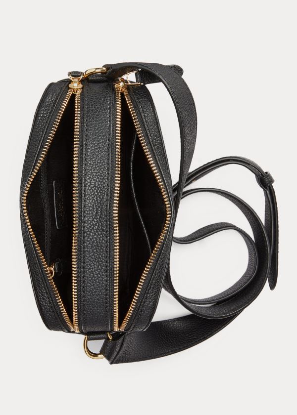 Ralph Lauren Læder Hayes Crossbody Černé | dns3wRkk