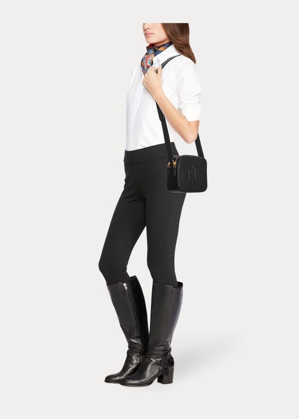 Ralph Lauren Læder Hayes Crossbody Černé | dns3wRkk
