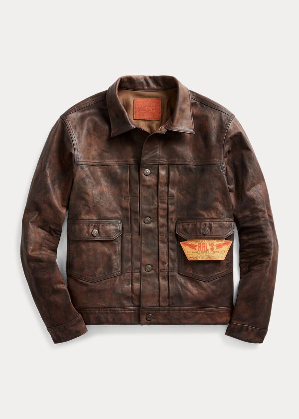 Ralph Lauren Læder Jacket Hnědé | kc4sdmR5