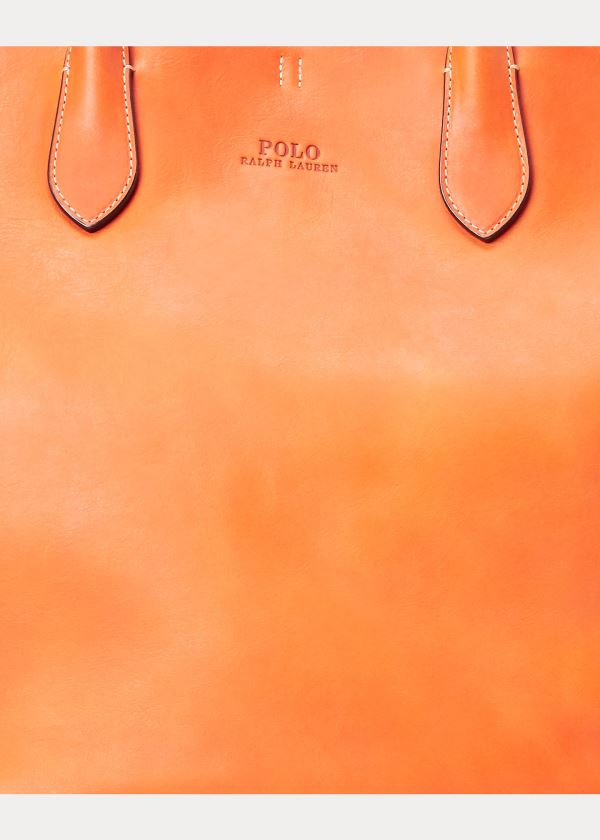 Ralph Lauren Læder Large Bellport Tote Oranžové | Ju9c8k6U