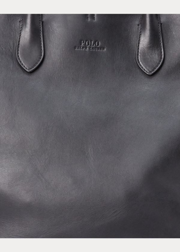 Ralph Lauren Læder Large Bellport Tote Černé | ETaCAhSY
