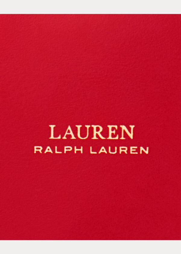Ralph Lauren Læder Large Marcy Satchel Červené Zlaté | oFxDc1C9