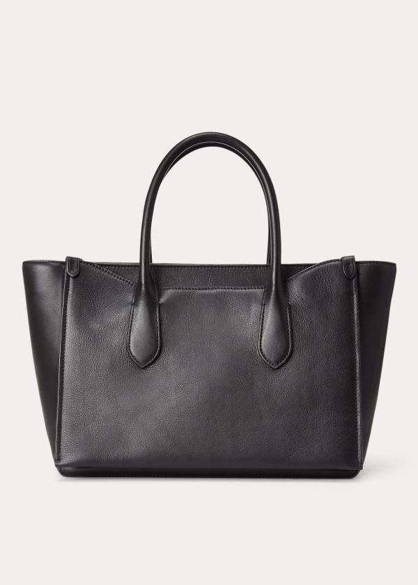 Ralph Lauren Læder Large Sloane Satchel Černé | 5ajAUp6t