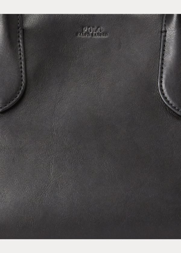 Ralph Lauren Læder Large Sloane Satchel Černé | 5ajAUp6t
