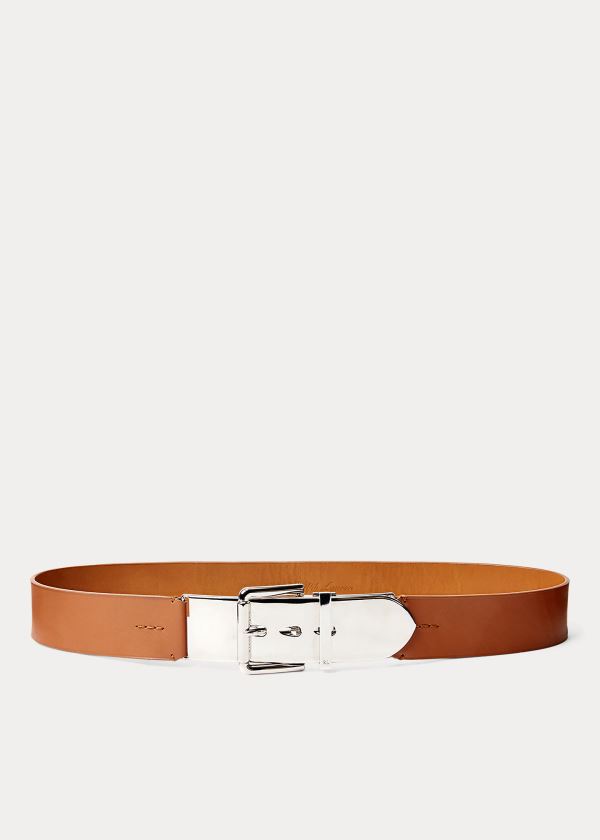 Ralph Lauren Læder Letter-Opener Belt Zlaté | 9XZOo6fF