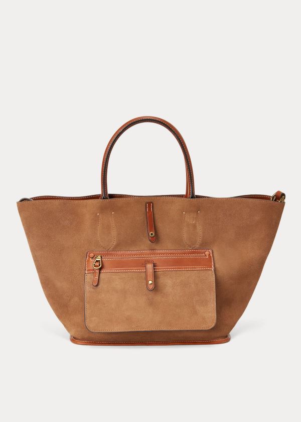 Ralph Lauren Læder Medium Bellport Tote Hnědé | Z0MvgeIL