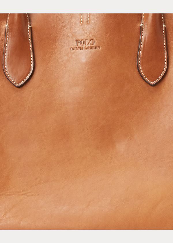 Ralph Lauren Læder Medium Bellport Tote Hnědé | Z0MvgeIL