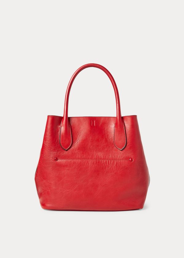Ralph Lauren Læder Medium Bellport Tote Červené | s2aL5fh7