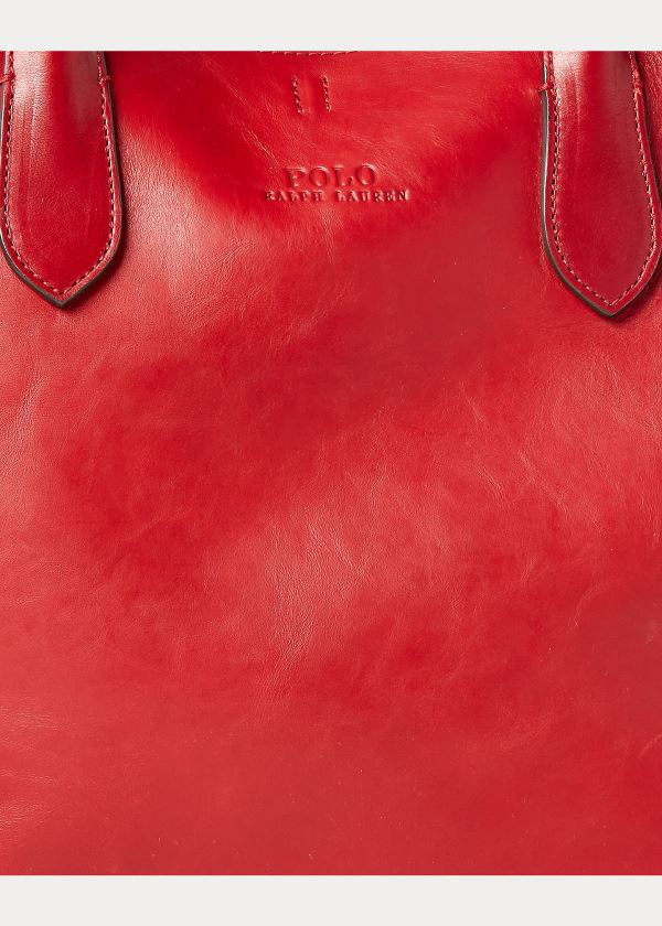 Ralph Lauren Læder Medium Bellport Tote Červené | s2aL5fh7