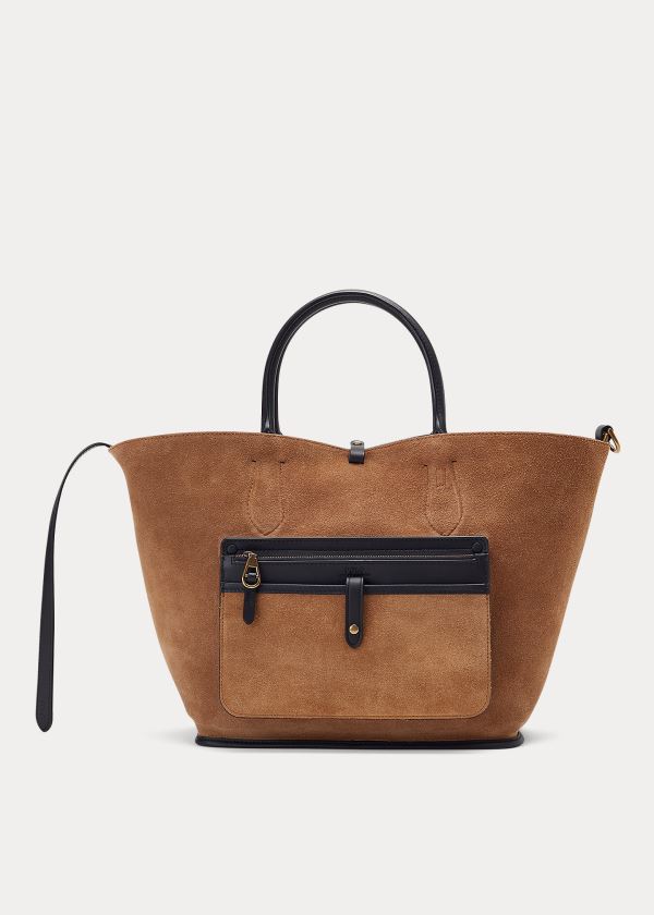 Ralph Lauren Læder Medium Bellport Tote Černé | zaaIpubM