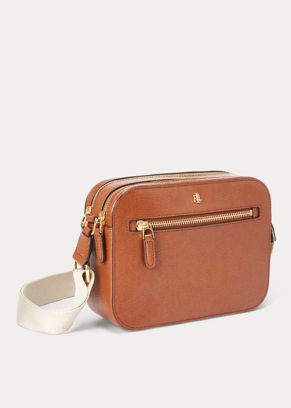 Ralph Lauren Læder Medium Crossbody Bag Hnědé | PIJzR4Ja