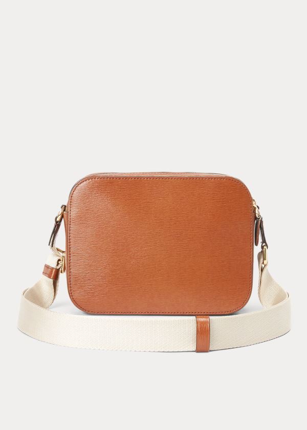 Ralph Lauren Læder Medium Crossbody Bag Hnědé | PIJzR4Ja