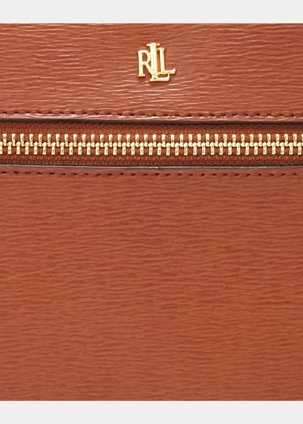 Ralph Lauren Læder Medium Crossbody Bag Hnědé | PIJzR4Ja