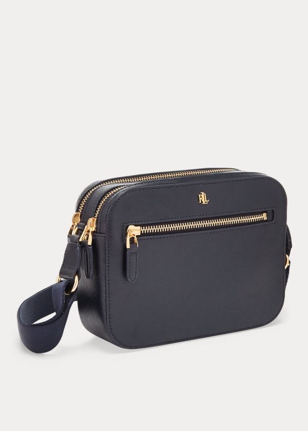 Ralph Lauren Læder Medium Crossbody Bag Tmavě Blankyt | xxIhdsli