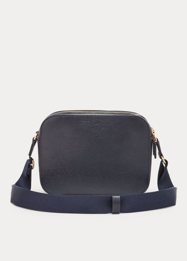 Ralph Lauren Læder Medium Crossbody Bag Tmavě Blankyt | xxIhdsli