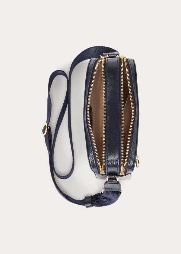 Ralph Lauren Læder Medium Crossbody Bag Tmavě Blankyt | xxIhdsli