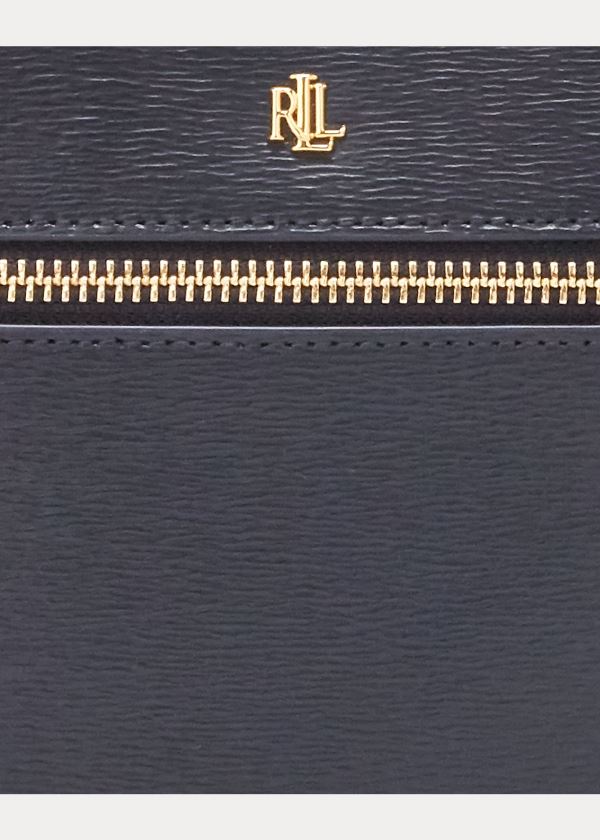 Ralph Lauren Læder Medium Crossbody Bag Tmavě Blankyt | xxIhdsli