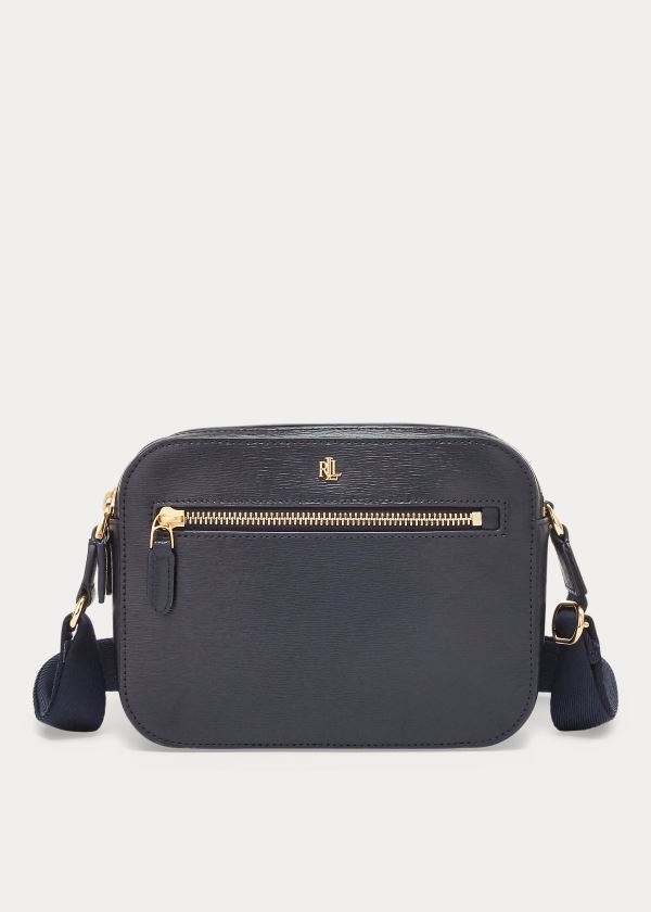 Ralph Lauren Læder Medium Crossbody Bag Tmavě Blankyt | xxIhdsli