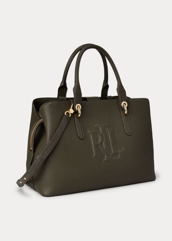 Ralph Lauren Læder Medium Hayward Satchel Tmavě Olivy Zelené | bs1ObWVq