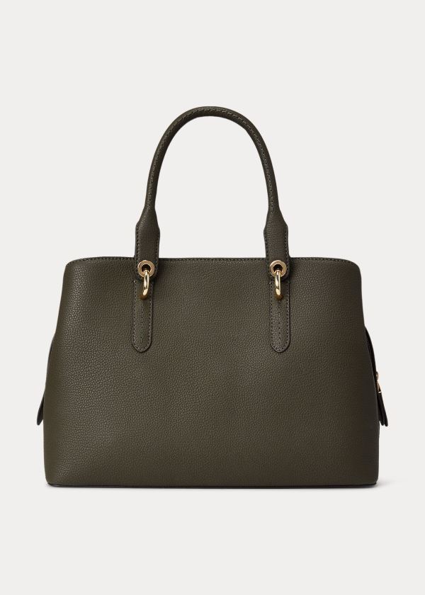 Ralph Lauren Læder Medium Hayward Satchel Tmavě Olivy Zelené | bs1ObWVq