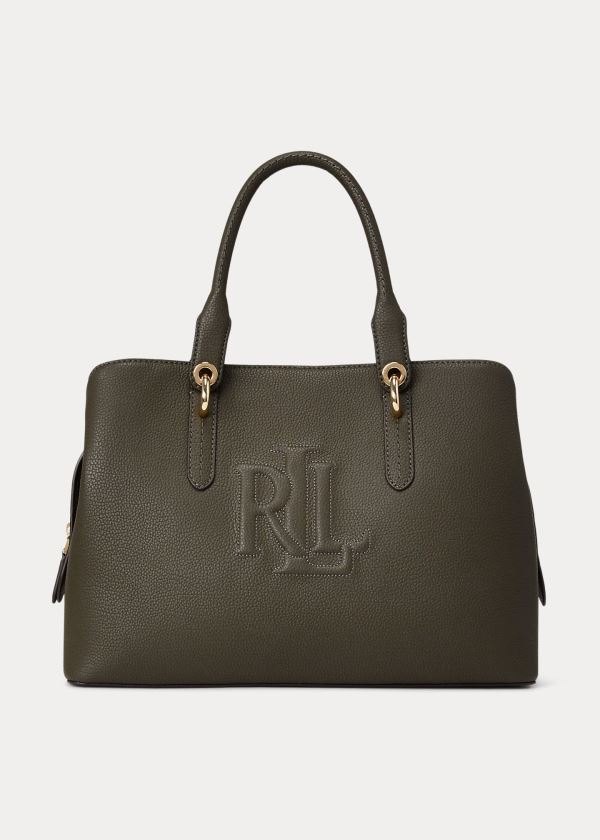 Ralph Lauren Læder Medium Hayward Satchel Tmavě Olivy Zelené | bs1ObWVq