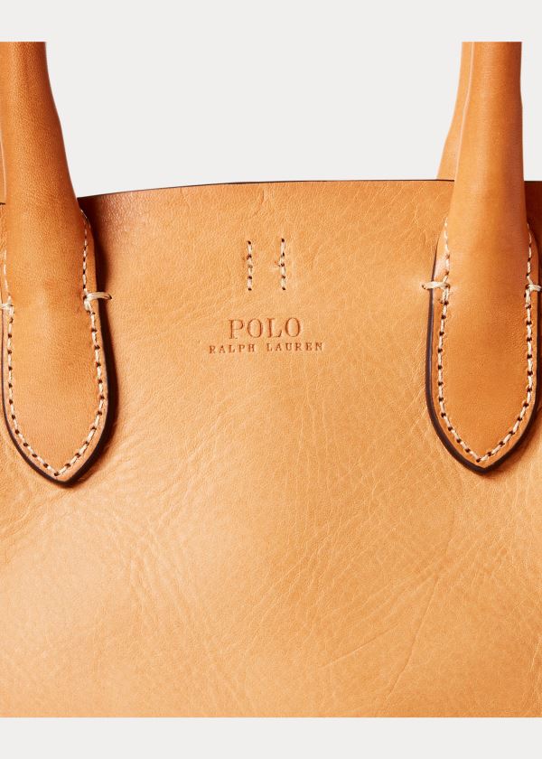 Ralph Lauren Læder Mini Bellport Tote Hnědé | kLncl3mQ