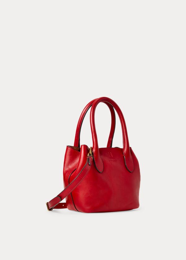 Ralph Lauren Læder Mini Bellport Tote Červené | 8OyS9u6m