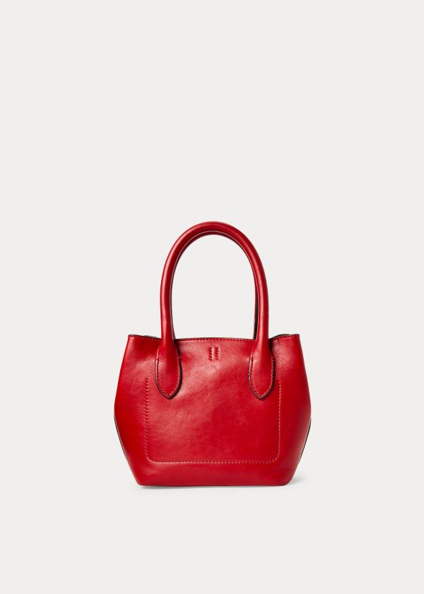 Ralph Lauren Læder Mini Bellport Tote Červené | 8OyS9u6m