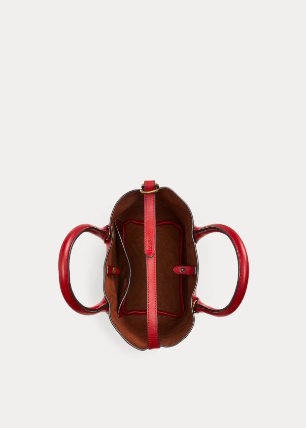 Ralph Lauren Læder Mini Bellport Tote Červené | 8OyS9u6m