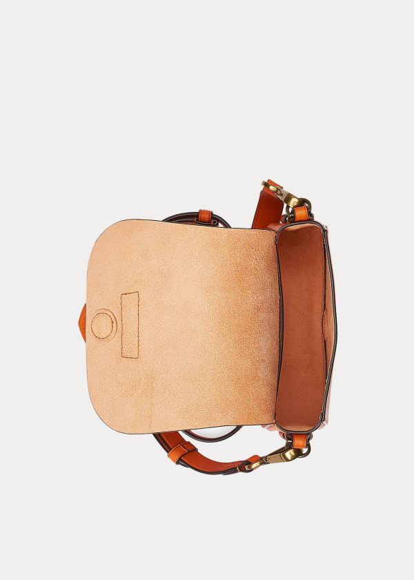Ralph Lauren Læder Mini Lennox Bag Oranžové | OoDuUQkj