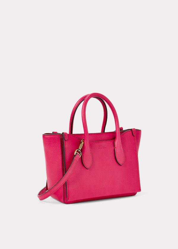 Ralph Lauren Læder Mini Sloane Satchel Růžové | KAwHdqZ4