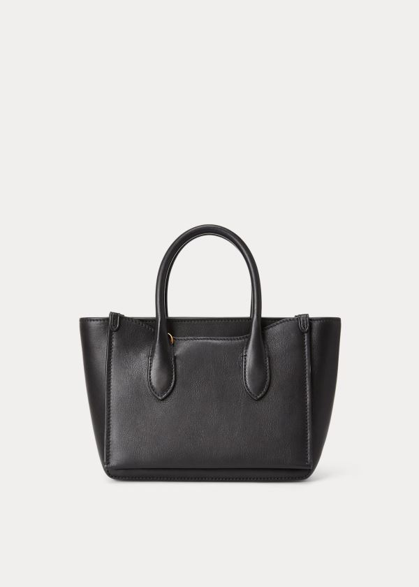 Ralph Lauren Læder Mini Sloane Satchel Černé | b5mAgRCk