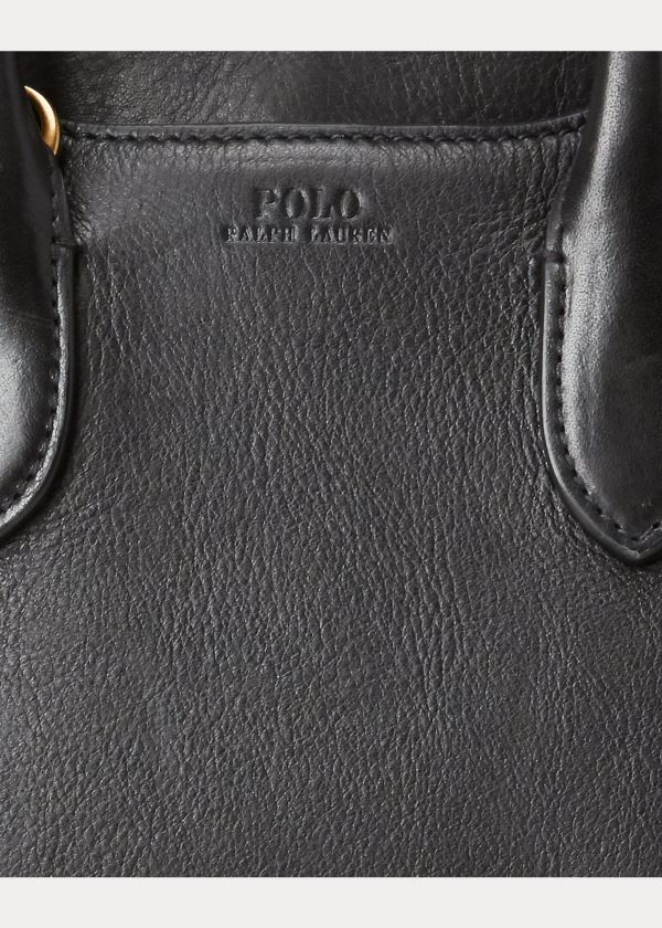 Ralph Lauren Læder Mini Sloane Satchel Černé | b5mAgRCk